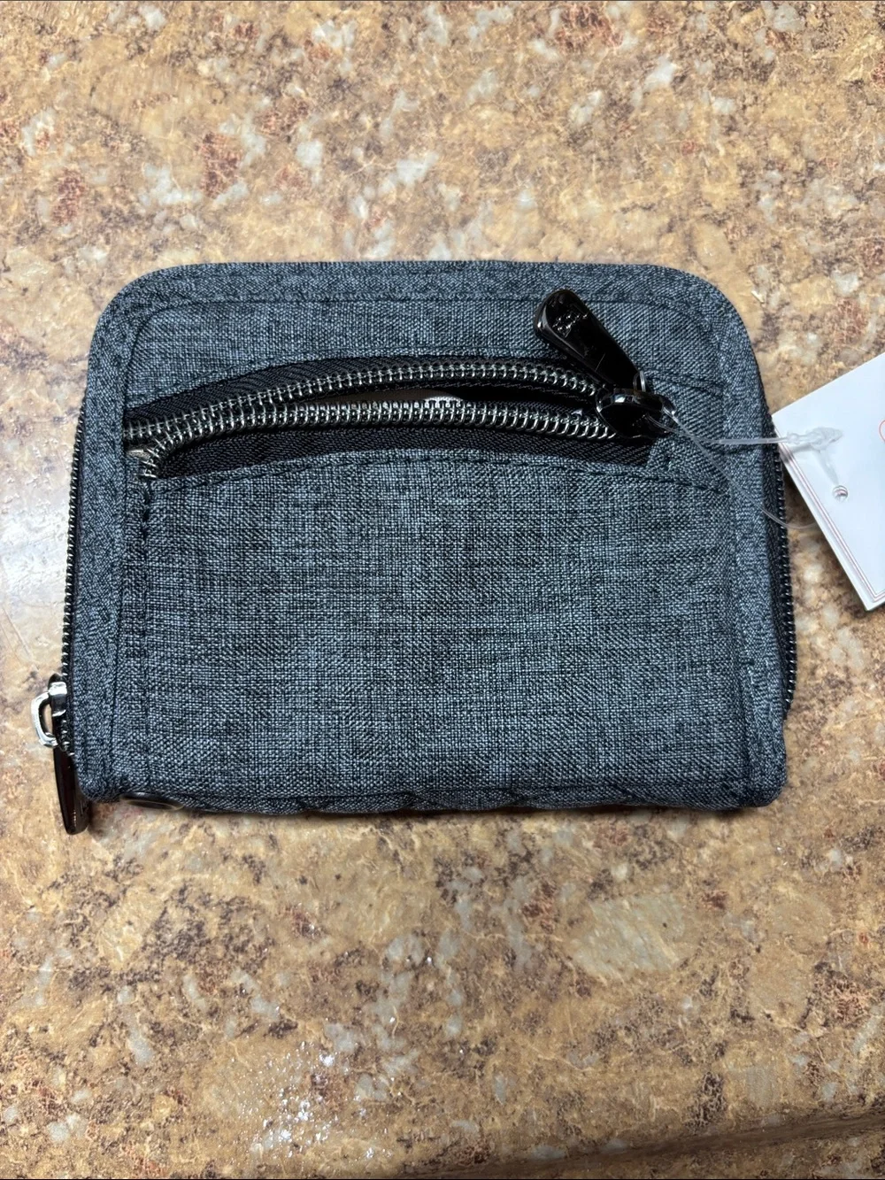 lug Quilted Mini Zip Wallet - Charcoal NWT